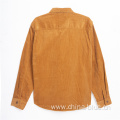 men's 100%cotton corduroy shirt long sleeve soft handfeel